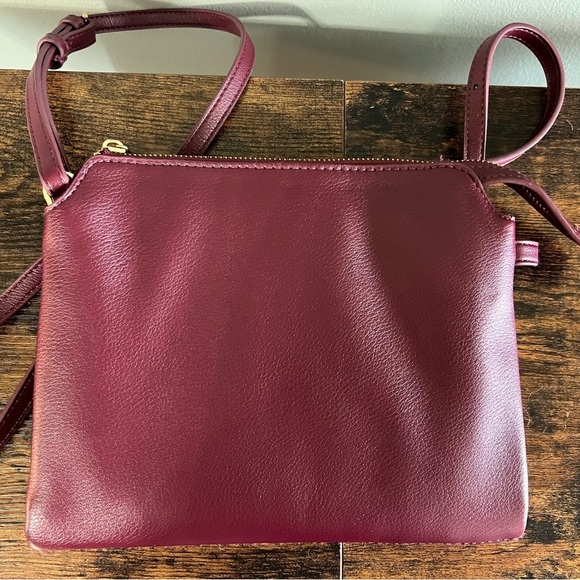 Burgundy Marlon Crossbody Bag, Medium-Sized Purple Purse - Picture 1 of 6